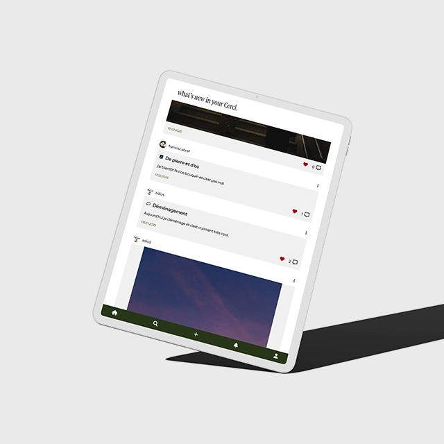 screenshots de la web app Cercl